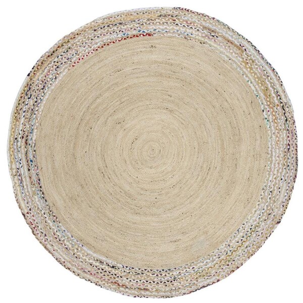 Safavieh Cape Cod Hand Woven Round Area Rug Ivory & Light Beige - 6 x 6 ft. CAP207B-6R - main